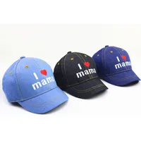 Spring Baby Hat Children Baseball Cap I Mama Denim Casual Letter Cap Summer Sunscreen Cap main image 3
