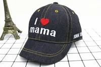 Spring Baby Hat Children Baseball Cap I Mama Denim Casual Letter Cap Summer Sunscreen Cap sku image 4