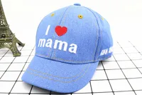 Spring Baby Hat Children Baseball Cap I Mama Denim Casual Letter Cap Summer Sunscreen Cap sku image 6
