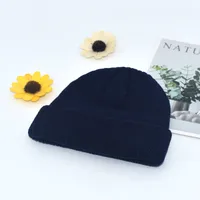 Autumn And Winter Knitted Hat Fashion Brand Solid Color Cold Hat Korean Style Melon Leather Hat Knitted Wool Floor Hat sku image 13