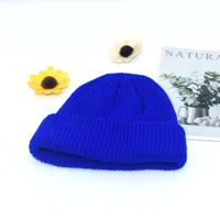 Autumn And Winter Knitted Hat Fashion Brand Solid Color Cold Hat Korean Style Melon Leather Hat Knitted Wool Floor Hat sku image 15