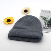 Autumn And Winter Knitted Hat Fashion Brand Solid Color Cold Hat Korean Style Melon Leather Hat Knitted Wool Floor Hat sku image 20