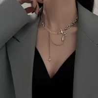 Personality Water Drop Mang Star Necklace Women's  Trendy Niche Design  Stitching Clavicle Chain Spice Girl Sweater Chain Accessories main image 2
