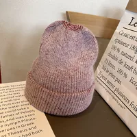 Dongdaemun Soft White Rabbit Fur Knitted Wool Hat Women's Autumn And Winter Fashion Thickened Warm Pullover Hat sku image 3