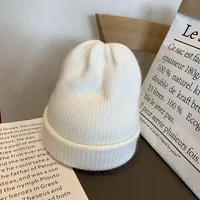 Dongdaemun Soft White Rabbit Fur Knitted Wool Hat Women's Autumn And Winter Fashion Thickened Warm Pullover Hat sku image 4