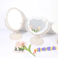 European-style Double-sided Makeup Mirror Handmade Shop Diy Love Princess Beauty Mirror Cream Glue Diy Girl Heart Dressing Mirror main image 3