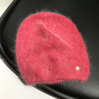 Simple M Standard Rabbit Fur Wool Hat Female   Autumn And Winter Japanese Pure Color Cold Hat Warm Pullover Knitted Hat Fashion sku image 6