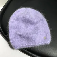Simple M Standard Rabbit Fur Wool Hat Female   Autumn And Winter Japanese Pure Color Cold Hat Warm Pullover Knitted Hat Fashion sku image 8