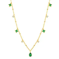 Exquisite Retro Emerald Neck Simple Elegant S925 Sterling Silver Gold Plated Clavicle Chain Niche Design Necklace For Women main image 5