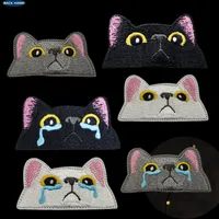 HaiKe Outdoor Pink Ears Black Cat Cloth Badge Embroidered Cat  Seal Clothing Backpack Sticker main image 1