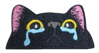 HaiKe Outdoor Pink Ears Black Cat Cloth Badge Embroidered Cat  Seal Clothing Backpack Sticker sku image 2