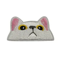 HaiKe Outdoor Pink Ears Black Cat Cloth Badge Embroidered Cat  Seal Clothing Backpack Sticker sku image 3