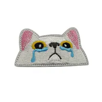 HaiKe Outdoor Pink Ears Black Cat Cloth Badge Embroidered Cat  Seal Clothing Backpack Sticker sku image 4
