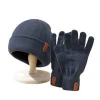 2 Pieces Men's And Women's  Leather Label Hat + Leather Label Gloves Y2g Wind Warm Breathable  (two-piece Set) main image 5