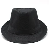 New Black And White Korean Style Summer Unisex Hat Top Hat British Gentleman Hat Jazz Cowboy Sun Hat sku image 3