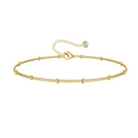Stainless Steel Exquisite Bead Chain Bracelet Female European American Chain Flat Snake Chain Paper Clip Chain  Suit Bracelet sku image 1