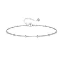 Stainless Steel Exquisite Bead Chain Bracelet Female European American Chain Flat Snake Chain Paper Clip Chain  Suit Bracelet sku image 2