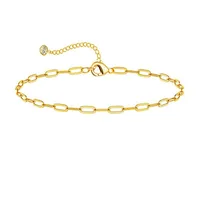 Stainless Steel Exquisite Bead Chain Bracelet Female European American Chain Flat Snake Chain Paper Clip Chain  Suit Bracelet sku image 3