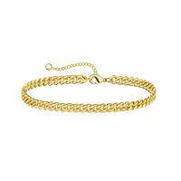 Stainless Steel Exquisite Bead Chain Bracelet Female European American Chain Flat Snake Chain Paper Clip Chain  Suit Bracelet sku image 11