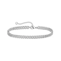 Stainless Steel Exquisite Bead Chain Bracelet Female European American Chain Flat Snake Chain Paper Clip Chain  Suit Bracelet sku image 12