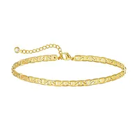 Stainless Steel Exquisite Bead Chain Bracelet Female European American Chain Flat Snake Chain Paper Clip Chain  Suit Bracelet sku image 5