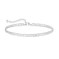 Stainless Steel Exquisite Bead Chain Bracelet Female European American Chain Flat Snake Chain Paper Clip Chain  Suit Bracelet sku image 6