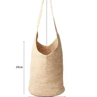Women's Raffia Solid Color Vacation Bucket Open Shoulder Bag main image 5