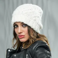 Explosions Diamond Square Soft Coarse Wool Knitted Hat Women's Hat Fashion Autumn And Winter Wool Hat main image 2