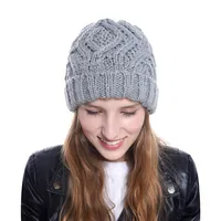 Explosions Diamond Square Soft Coarse Wool Knitted Hat Women's Hat Fashion Autumn And Winter Wool Hat main image 4