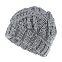 Explosions Diamond Square Soft Coarse Wool Knitted Hat Women's Hat Fashion Autumn And Winter Wool Hat sku image 6