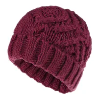 Explosions Diamond Square Soft Coarse Wool Knitted Hat Women's Hat Fashion Autumn And Winter Wool Hat sku image 4