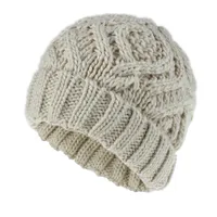 Explosions Diamond Square Soft Coarse Wool Knitted Hat Women's Hat Fashion Autumn And Winter Wool Hat sku image 5