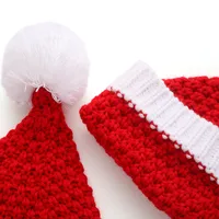 New Christmas Hat Red Fur Ball Warm Knitted Hat Christmas Accessories Dress Up Hat  Wool Hat main image 4