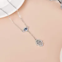 Sterling Silver Long-Lasting Plated Zircon Inlay Devil's Eye  Pendant Necklace main image 3