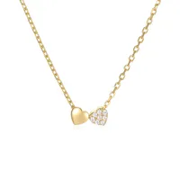 925 Sterling Silver Long-Lasting Plated Zircon Inlay Heart Shape Pendant Necklace main image 6