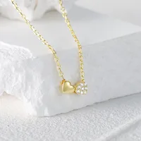 925 Sterling Silver Long-Lasting Plated Zircon Inlay Heart Shape Pendant Necklace main image 3