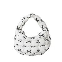 Women's Nylon Printing Bow Knot Classic Style Cloud Shape Zipper Cloud Shape Bag Handbag sku image 1