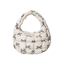 Women's Nylon Printing Bow Knot Classic Style Cloud Shape Zipper Cloud Shape Bag Handbag sku image 3