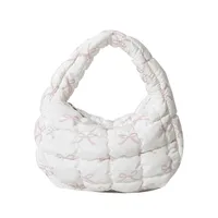 Women's Nylon Printing Bow Knot Classic Style Cloud Shape Zipper Cloud Shape Bag Handbag sku image 2