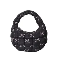 Women's Nylon Printing Bow Knot Classic Style Cloud Shape Zipper Cloud Shape Bag Handbag sku image 6