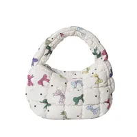 Women's Nylon Printing Bow Knot Classic Style Cloud Shape Zipper Cloud Shape Bag Handbag sku image 8