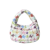 Women's Nylon Printing Bow Knot Classic Style Cloud Shape Zipper Cloud Shape Bag Handbag sku image 9