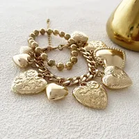 Retro Simple Style Heart Shape Alloy Wholesale Bracelets main image 2