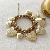 Retro Simple Style Heart Shape Alloy Wholesale Bracelets main image 3