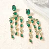 1 Pair Elegant Simple Style Geometric Rhinestone Drop Earrings main image 4
