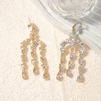 1 Pair Elegant Simple Style Geometric Rhinestone Drop Earrings main image 5