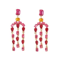 1 Pair Elegant Simple Style Geometric Rhinestone Drop Earrings main image 3