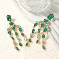 1 Pair Elegant Simple Style Geometric Rhinestone Drop Earrings sku image 3