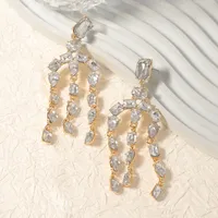 1 Pair Elegant Simple Style Geometric Rhinestone Drop Earrings sku image 1