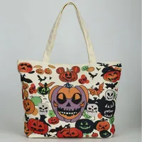 Women's Canvas Pumpkin Cute Streetwear Square Zipper Canvas Bag main image 4